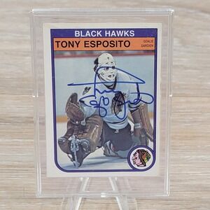 Tony Esposito Autographed 1982 O Pee Chee Card Chicago Blackhawks Goalie Signed